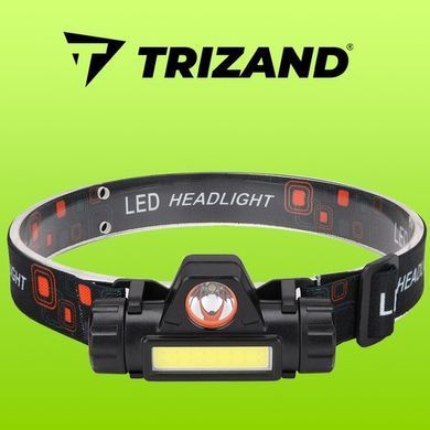 Налобний ліхтар TRIZAND L18371 з магнітом, USB зарядка, 200 лм, Польща
