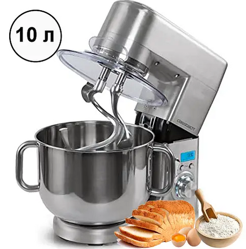 Планетарный миксер тестомес Profi Cook PC-KM 1096, 1500 Вт, чаша 10 л, металлический корпус, кухонный комбайн с таймером
