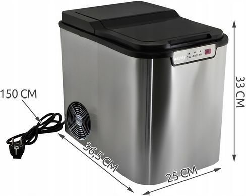 Льдогенератор Ruhhy K5537 120 Вт, 12 кг/сутки, с функцией самоочистки, серебристый