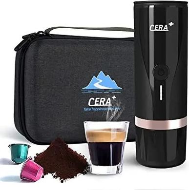 Портативна кавомашина CERA+ Máquina Travel Espresso Coffee Maker Outdoor для меленої кави та капсул Nespresso