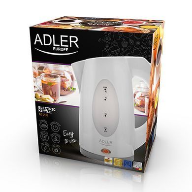 Електрочайник пластиковий Adler AD 1208 white 1,8 літр