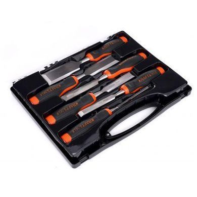 Набор столярных стамесок Kraft&Dele KD11772 &mdash; 6 шт, длина 250 мм, размеры 6, 13, 19, 25, 32, 38 мм + кейс