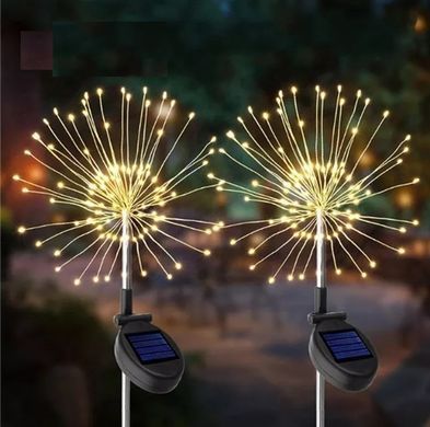 Світильники "Феєрверк" на сонячній батареї, 120 світлодіодів, теплий білий, комплект
