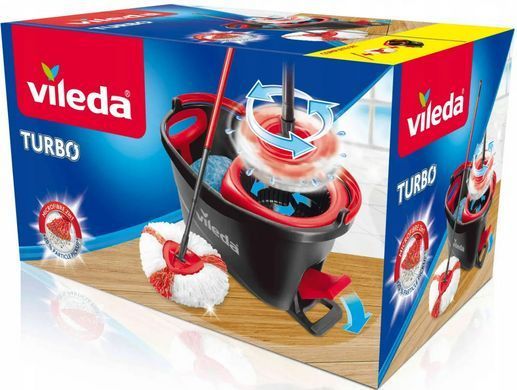 Швабра Комплект 2в1+ведро с отжимом Vileda Turbo Smart набор для уборки