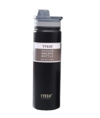 Термобутылка, термос Tyeso 750мл из нержавеющей стали для кофе, воды, black