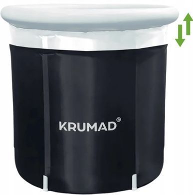 Бочка для купання Krumad KMD147 складна портативна ванна купіль на 320 л діаметр 80 см з насосом та чохлом чорна