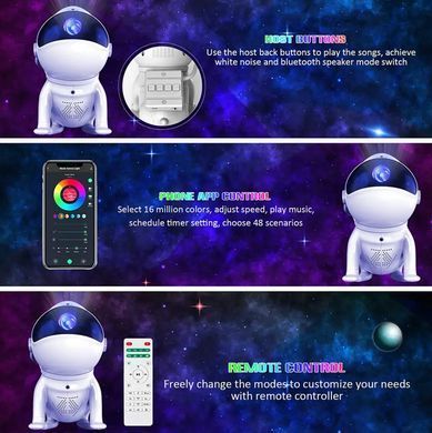 Проектор лазерный Космический пес с музыкой, 21 цвет, с Bluetooth, Remote, App Control, Wi-Fi