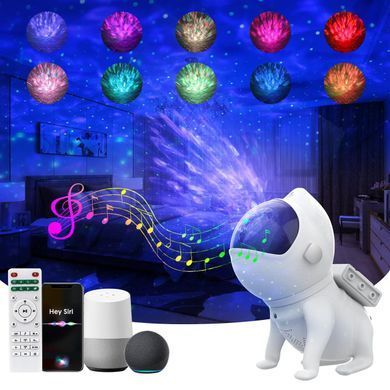 Проектор лазерный Космический пес с музыкой, 21 цвет, с Bluetooth, Remote, App Control, Wi-Fi