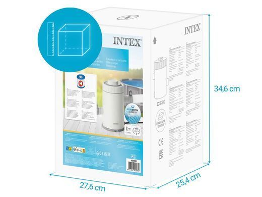 Фильтр-насос картриджный Intex 26602 C330, 1250 л/ч, для бассейна до 8000 л, картридж тип H