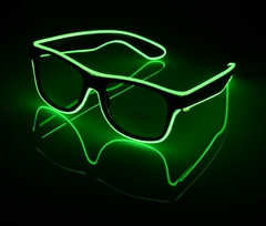 Очки светодиодные прозрачные El Neon ray green неоновые