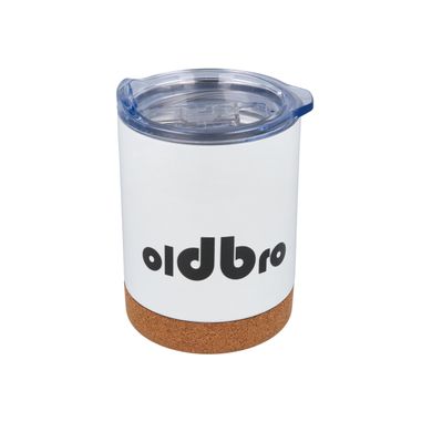 Кофейная кружка OldBro Для Старого Друга с пробковым дном 360мл WhiteClassic из нержавеющей стали с двойными стенками