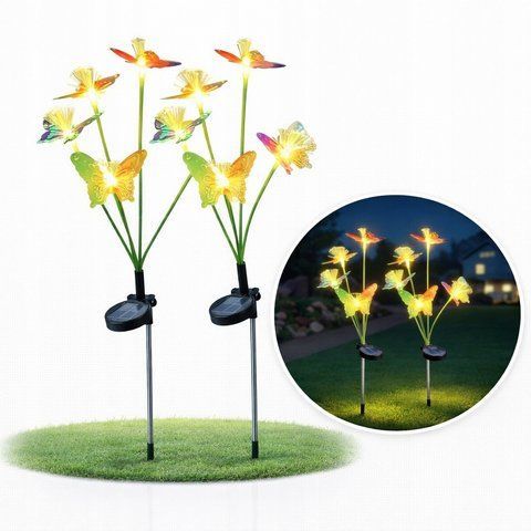 Садовый светильник SunLamp на солнечной батарее - бабочки LED, 2 шт., датчик сумерек