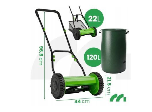 Газонокосилка механическая MalTec MasterBlade 114106 шпиндельная ручная бесшумная с травосборником 120 л ширина скашивания 30 см