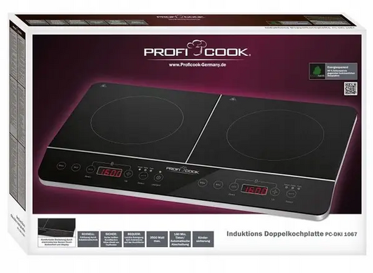 Плита індукційна 2000Вт+1500Вт на дві конфорки Profi Cook PC-DKI 1067