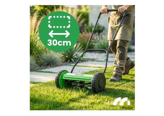Газонокосилка механическая MalTec MasterBlade 114106 шпиндельная ручная бесшумная с травосборником 120 л ширина скашивания 30 см