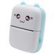 Портативный термопринтер Bambi Cat Mini printer Blue +5 рулонов самоклеющейся термобумаги