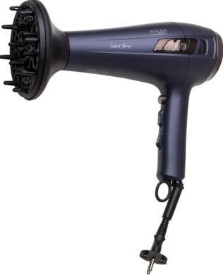 Фен для волос Adler AD 2273 (2400 Вт) с выдвижным шнуром, ионизацией и диффузором, темно-фиолетовый