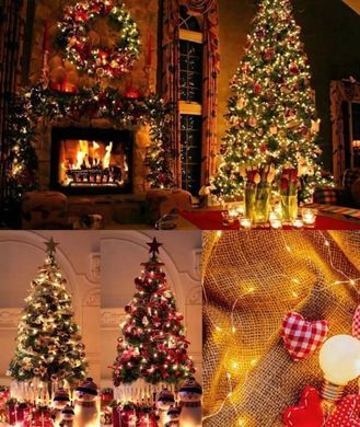 Светодиодные гирлянды-огоньки с серебряной проволокой, 10 м, 100 LED, USB, теплый белый свет
