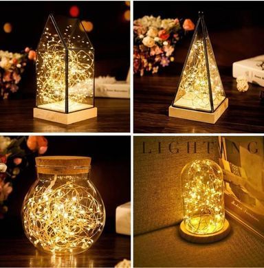 Светодиодные гирлянды-огоньки с серебряной проволокой, 10 м, 100 LED, USB, теплый белый свет