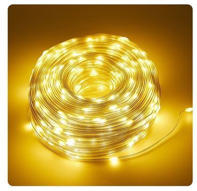 Вулична світлодіодна гірлянда стрічка 300 LED USB з пультом ДУ великі краплі 30 метрів білий 8 режимів Sun Lamp