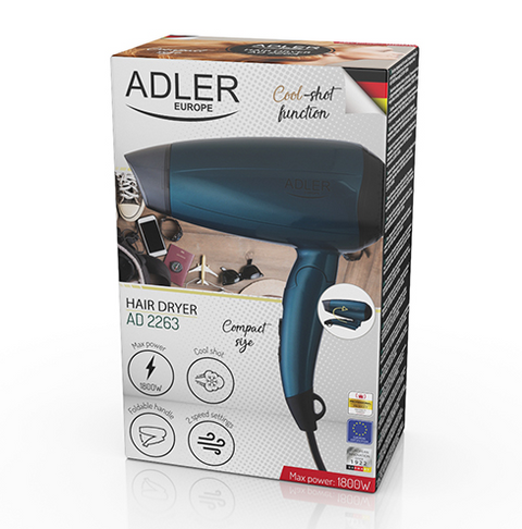 Фен для волос складная ручка Сушилка Adler AD 2263 1800W