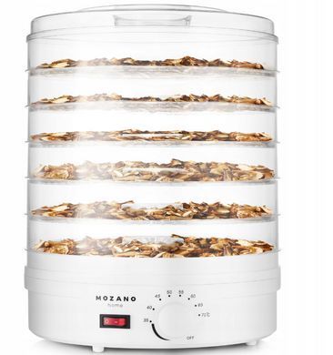 Сушилка для овощей и фруктов Mozano Food Dehydrator 500 Вт, дегидратор, 6 уровней, температура 35&ndash;70&deg;C, для грибов, мяса, трав