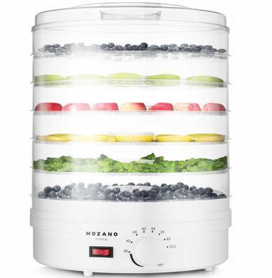 Сушилка для овощей и фруктов Mozano Food Dehydrator 500 Вт, дегидратор, 6 уровней, температура 35&ndash;70&deg;C, для грибов, мяса, трав
