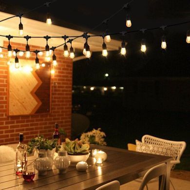 Вулична LED гірлянда Vintage Edison 10 ламп E27 довжина 7,5м для подвір'я та тераси, водонепроникна декорація
