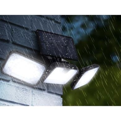 Сонячна садова лампа Izoxis 24889, 180 LED, з датчиком руху та сутінків, IP65, 550 Лм, 300&deg;, чорна