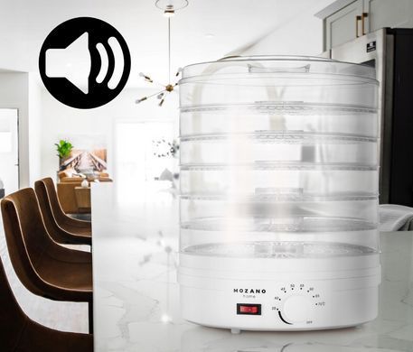 Сушилка для овощей и фруктов Mozano Food Dehydrator 500 Вт, дегидратор, 6 уровней, температура 35&ndash;70&deg;C, для грибов, мяса, трав