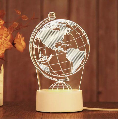Светильник ночник 3D глобус USB, аккумулятор