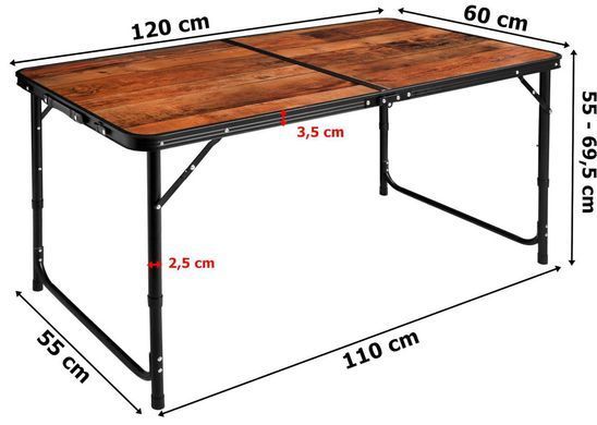 Туристический стол со стульями WoodLine 120x60 см, складной алюминиевый набор для кемпинга, пикника, дачи и отдыха