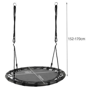 Підвісна садова гойдалка Iso Trade 12029 Лелече гніздо, 100 см, до 150 кг, для дітей та дорослих, чорна