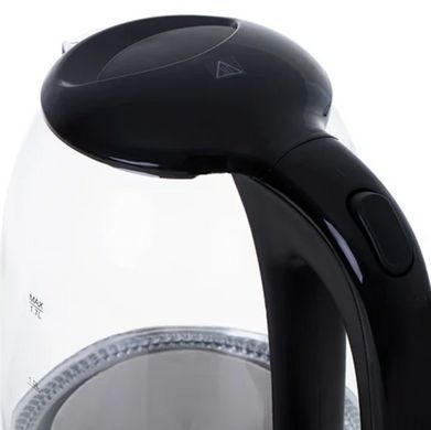Електрочайник скляний Mesko MS 1302 Black (1.7 л, 2200 Вт) з LED-підсвіткою, чорний
