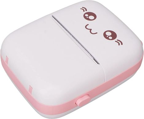 Портативний термопринтер Bambi Cat Mini printer Pink+5 рулонів термопаперу