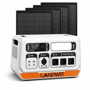 Зарядная станция LANPWR PS2400-3 PRO 2048 Вт&middot;ч / 2200Вт + 4 солнечные панели 180Вт (720Вт) LiFePO4