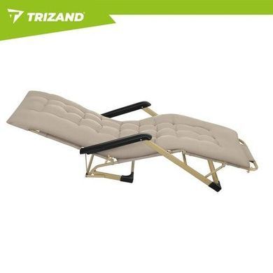 Шезлонг-лежак садовый Trizand 27553 раскладной 3 в 1 с матрасом бежевый кемпинговый