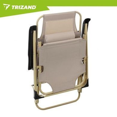 Шезлонг-лежак садовый Trizand 27553 раскладной 3 в 1 с матрасом бежевый кемпинговый