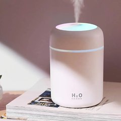 Портативний світлодіодний ультразвуковий зволожувач повітря Humidifier H2O 300 мл Pink