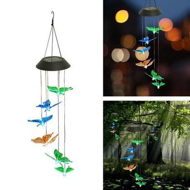 Світильник нічник Butterfly Led Solar на сонячній батареї 16 режимів colors Butterfly Led Сонячний нічник 16