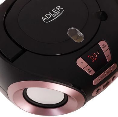 Радіоприймач бумбокс Adler AD 1181 Black Copper (CD-MP3, USB, FM, AUX), портативна аудіосистема