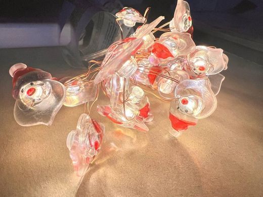 Светодиодные гирлянды 20led Дед Мороз 2,3 м, с батарейками в комплекте