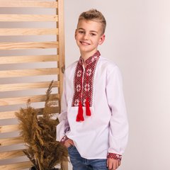 Вышиванка Moderika Дмитрик белая с красной вышивкой
