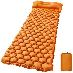 Спальний килимок надувний з подушкою 190х60см Orange
