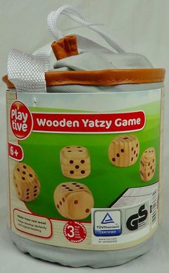 Дерев'яна гра Playtive Yatzy з футляром, 5 великими кубиками, табличкою для оцінки