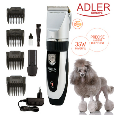 Машинка для стрижки животных 4 насадки Adler AD 2823