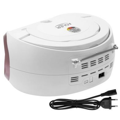 Радіоприймач бумбокс Adler AD 1181 White Copper (CD-MP3, USB, FM, AUX), портативна аудіосистема