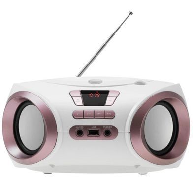 Радіоприймач бумбокс Adler AD 1181 White Copper (CD-MP3, USB, FM, AUX), портативна аудіосистема
