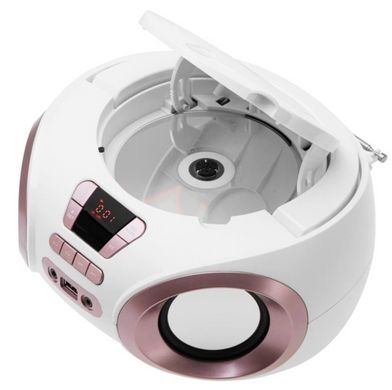 Радіоприймач бумбокс Adler AD 1181 White Copper (CD-MP3, USB, FM, AUX), портативна аудіосистема