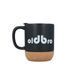 Керамічна кавова кружка OldBro Black Classic 400мл з корковим дном і кришкою
